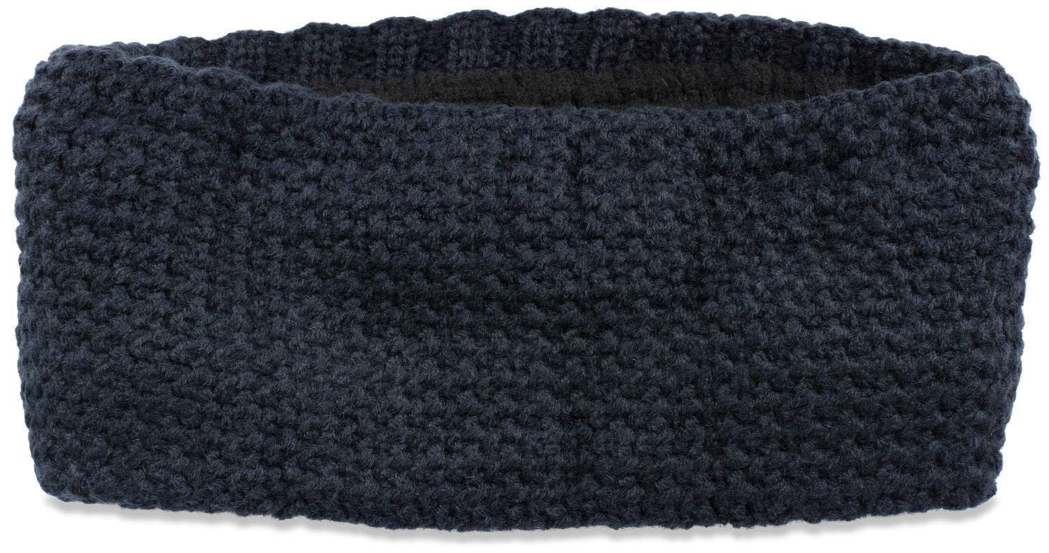 styleBREAKER Women Headband in fine crochet look plain, Thermo Fleece lining, Uni Winter Headband 04026051, color:Dark Blue