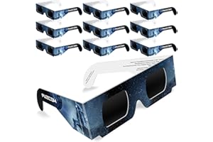Puzcow Solar Eclipse Glasses Approved 2024, CE and ISO Certified Solar Eclipse Observation Glasses (Ast..10 Pack)