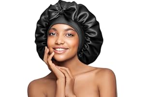 Double-Sided 100% 22 Momme Mulberry Silk Bonnet for Sleeping Women, Large Silk Hair Wrap for Long Curly Hair, Non-Slip Sleep 