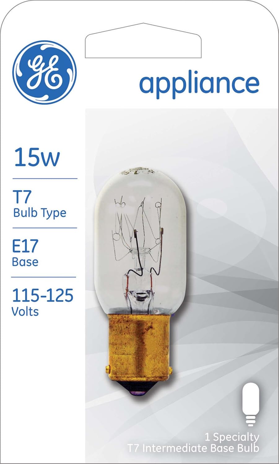GE 15 Watt Appliance Bulb No 35153 G E Lighting T7 E17 Base 15w 115125