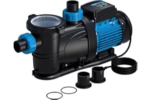 BOMGIE 2.2 HP Pool Pump with Timer,6950GPH above Ground Pool Pump Timer 115V, Inground Pool Pumps High Speed Flow, Self Primming Swimming Pool Pump with Filter Basket