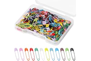 120pcs Safety Pins with Clear Case, 19mm Assorted Safety Pins Small Colorful Safety Pins Nickel Plated Stainless Steel Safety