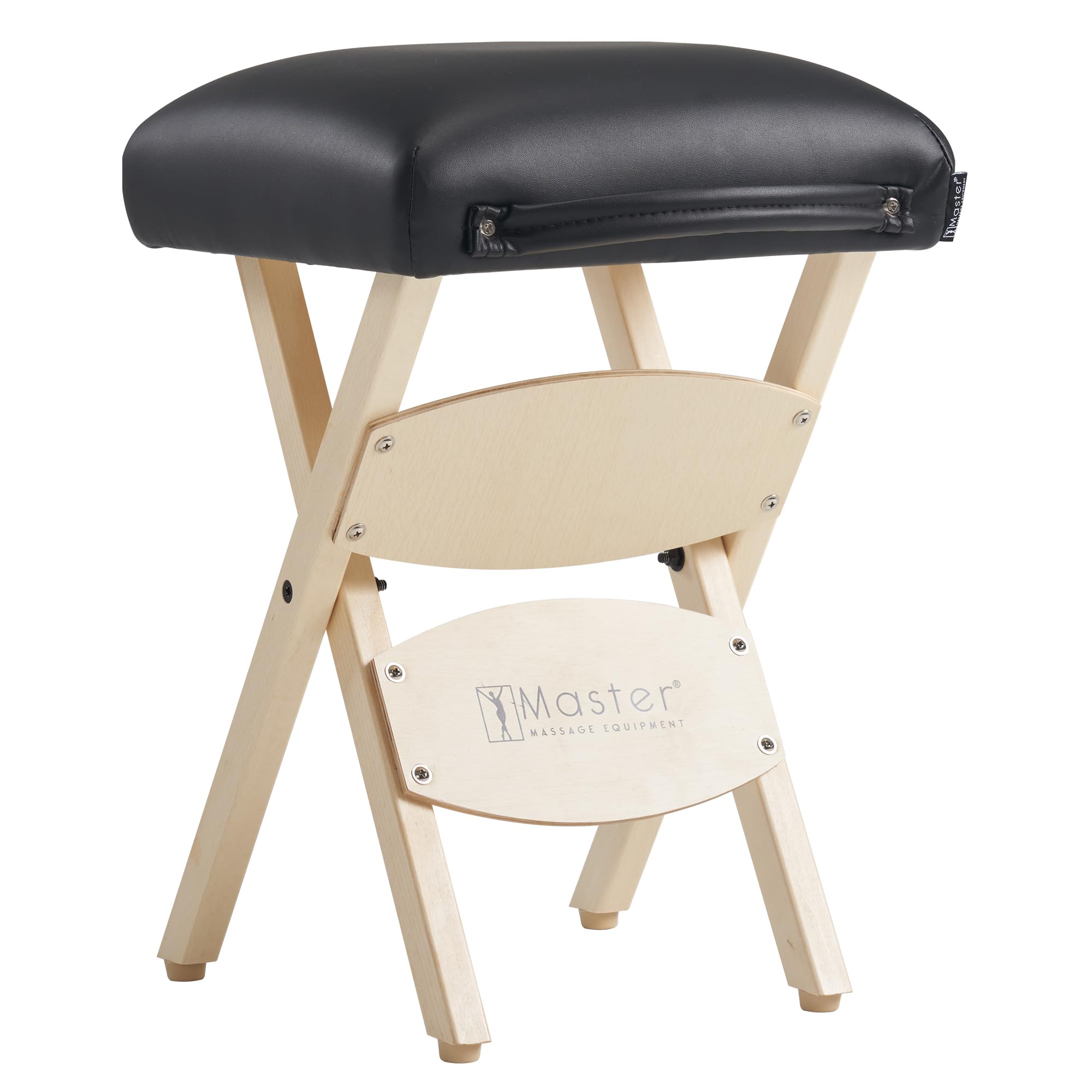 Master Massage Wooden Portable Folding Massage Stool - Lightweight Wood Foldable Tattoo Stool - Mobile Chair Seat Easy to Carry Black