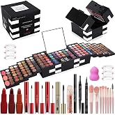 148 Colors Makeup Pallet,Professional Makeup Kit for Women Full Kit,All in One Makeup Sets for Women&amp;Beginner,include Eyeshadow,Lipstick,Eyeliner,Concealer,makeup brush(045 Set-Black)
