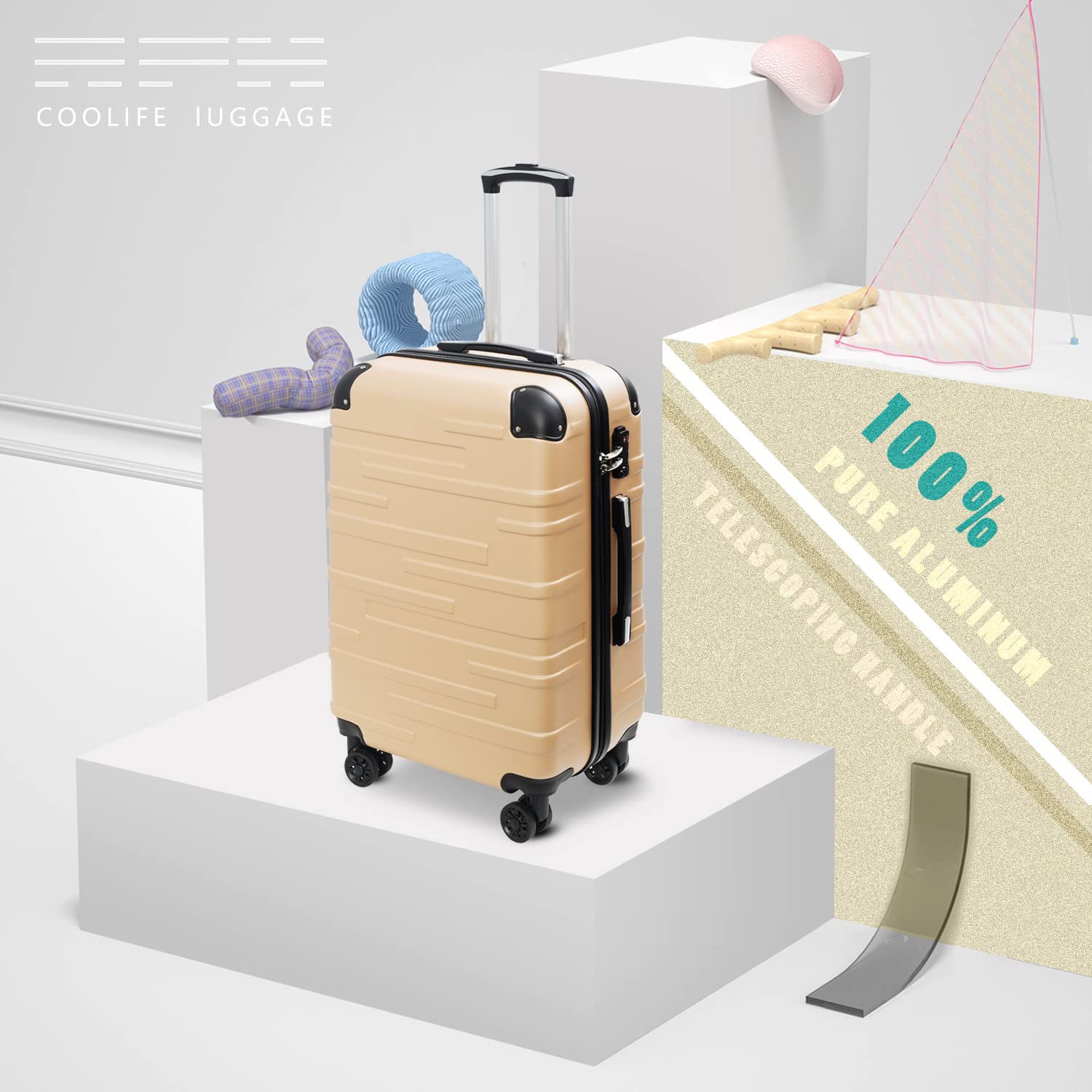 Coolife Luggage Expandable(only 28