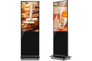 JASZDOT 32/43/55 Inch Digital Signage Display, LCD Screen Advertising Display Kiosk Interactive Totem Floor Standing Auto AD Player with USB/HDMI/WiFi Android OS (43'' Non-Touch)