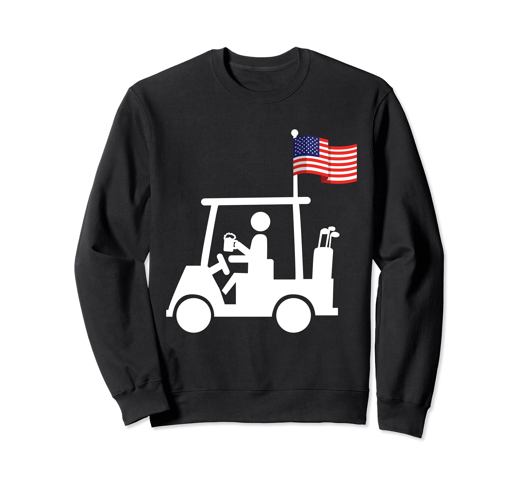 Patriotic Golf Wear USA Strong Golf Cart Drinking Sweatshirt