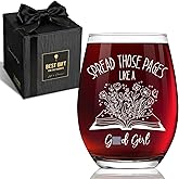 QHLLWT Spread Those Pages Wine Glass Gifts for Women Who Love Spicy Books, Book Lovers wine Glasses Gift for Female Readers, Funny Dark Romance Reading glass for Reading Day Christmas-49