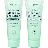 SpaLife After-Sun-Gel Lotion and Moisturizer for Sunburn Refelief - Two in One Formula, Infused with Aloe, Coconut Oil and Hyaluronic Acid - 2 Pack