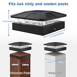 Peasur 4x4 Solar Post Cap Lights Outdoor RGB Color