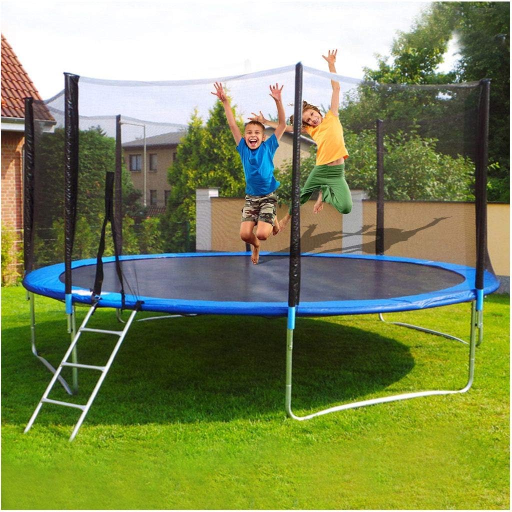 Hopwin Kids Trampoline |12 FT Trampolines with Safety Enclosure Net and Ladder Spring Pad Outdoor Round Bounce Jumper