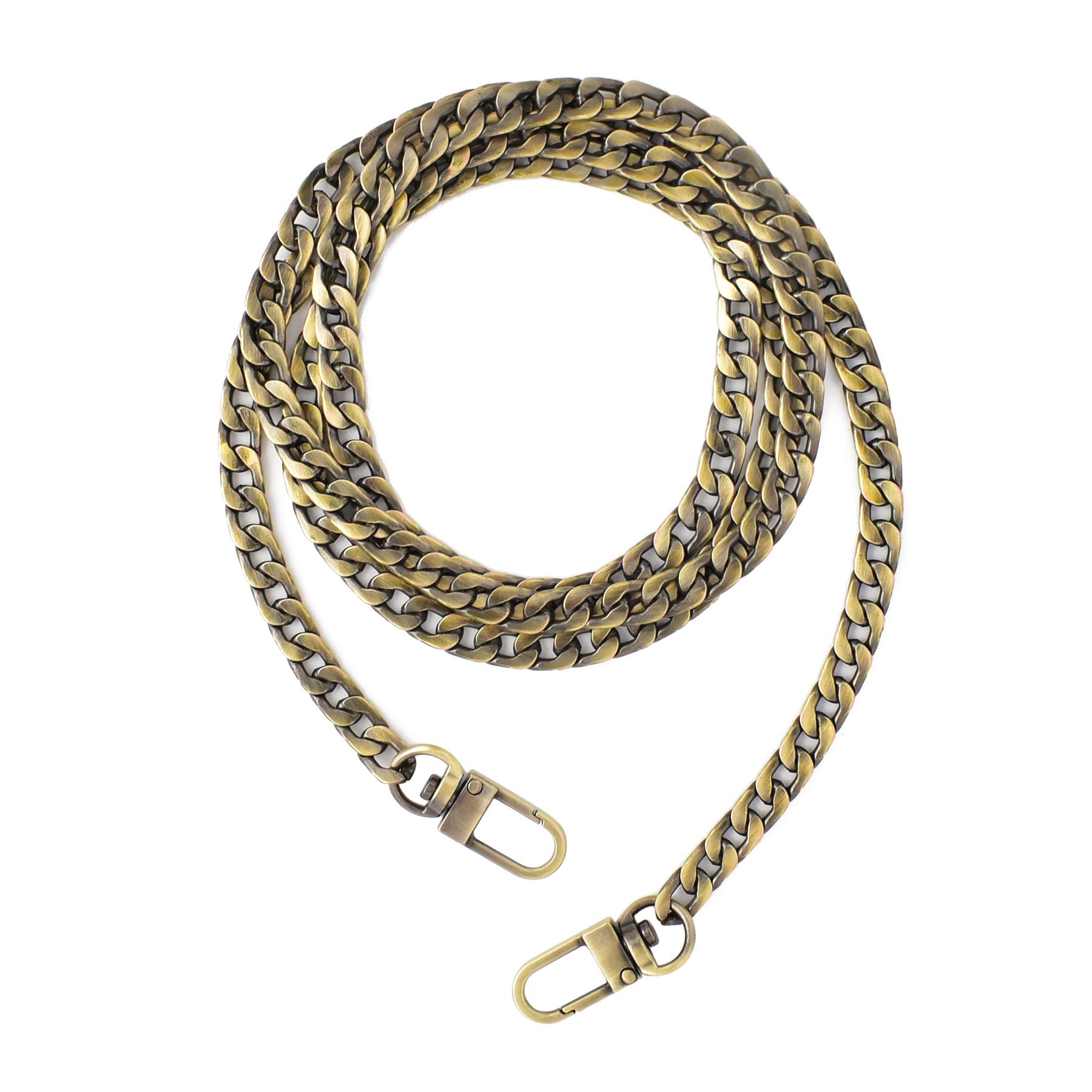 HUIANER Purse Chain with Buckles DIY Handbag Strap Shoulder Bag 120cm Long Metal Accessory Replacement Chain Strap (Bronze)