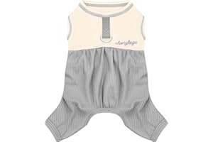 TENGZHI Dog Pajamas Small Dog Shirt Clothes for Girls Boys Cute Puppy Cat Outfits Onesies with Leash Ring Pet Dog Kitten Overalls Jumpsuits for Yorkie Chihuahua Teacup Romper Clothing Apparel