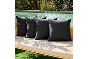 MIULEE Pack of 4 Decorative Outdoor Throw Pillow Covers Linen Waterproof Pillow Covers Farmhouse Cushion Cases for Patio Gard