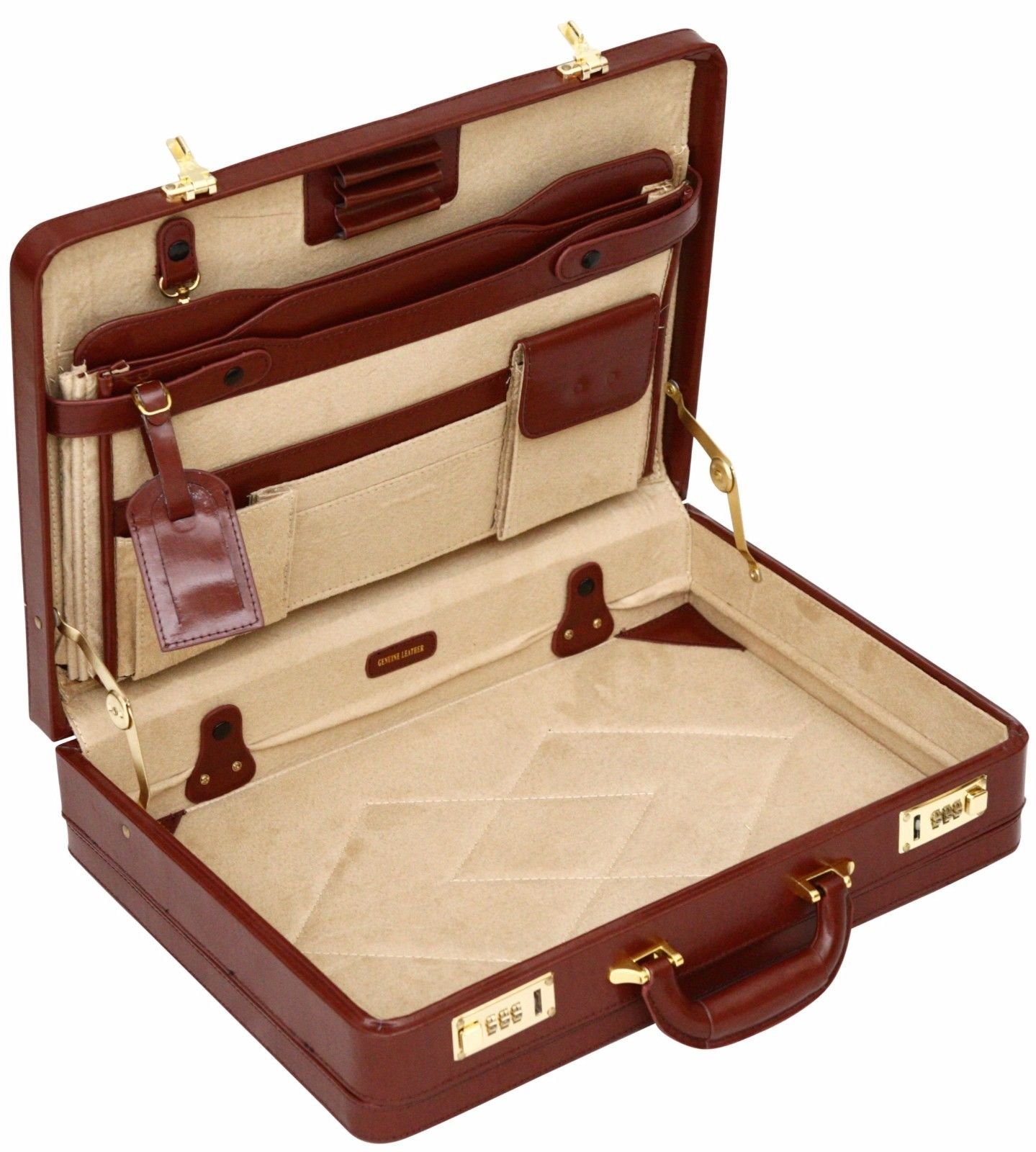 Mua Luxury Leather Executive Case Attache Briefcase Expander Business
