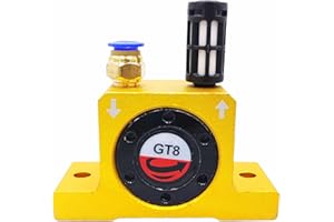 BATTEMALL GT8 Pneumatic Turbine Vibrators, G1/8" Silent Golden Industrial Air Rotary Turbine Vibrator for hopper Golden with 