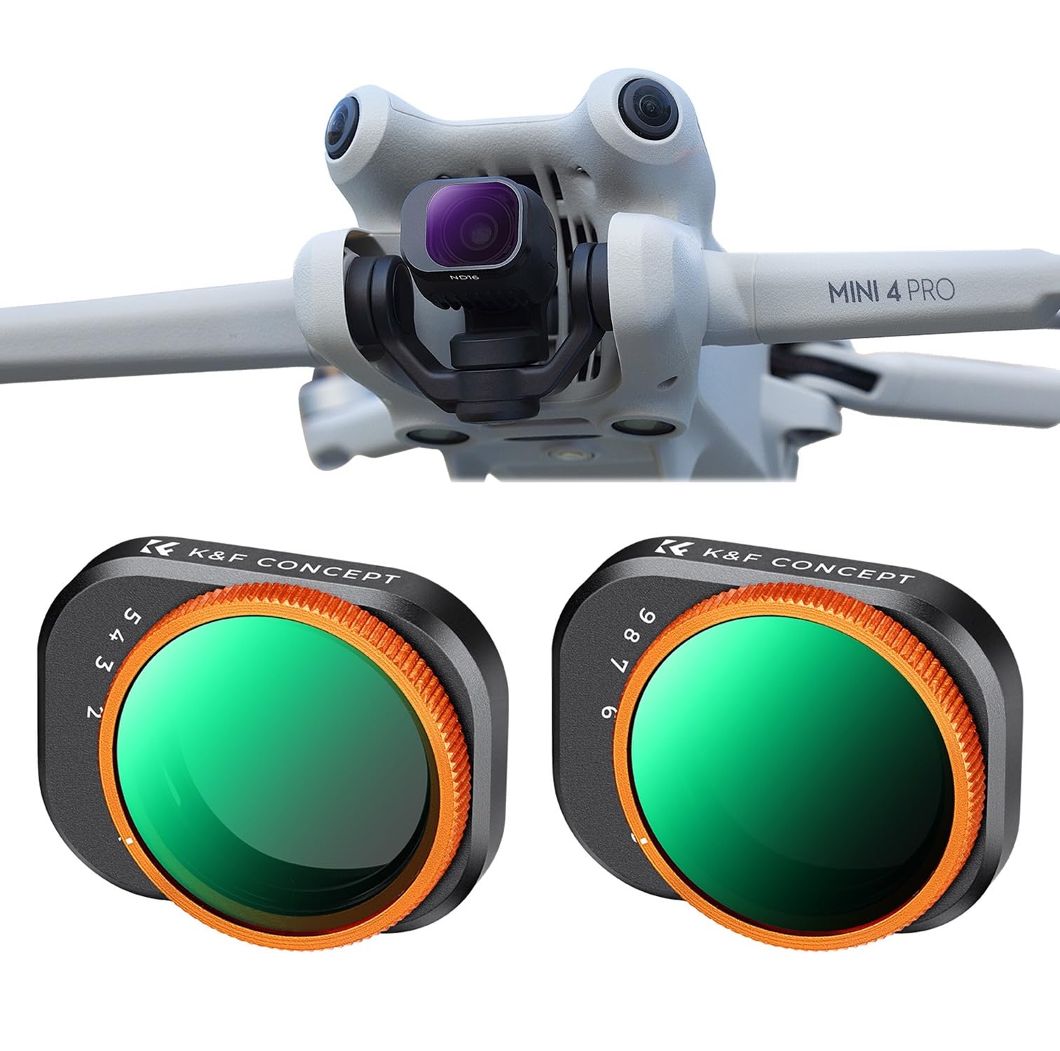 K&F Concept Variable ND2-32 & ND32-512 Filters Compatible with DJI Mini 4 Pro Adjustable ND Neutral Density Filter Kit Optical Glass Multi-layer Coating