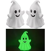 NiHome 2PCS Glow in the Dark Cute Halloween Ghost Toilet Bolt Cover Caps | Green Glow, 3D Printed Ghost Toilet Floor Bolt Covers Caps Decorative, Easy to Use for Bathroom Decor Dust Debris Prevention