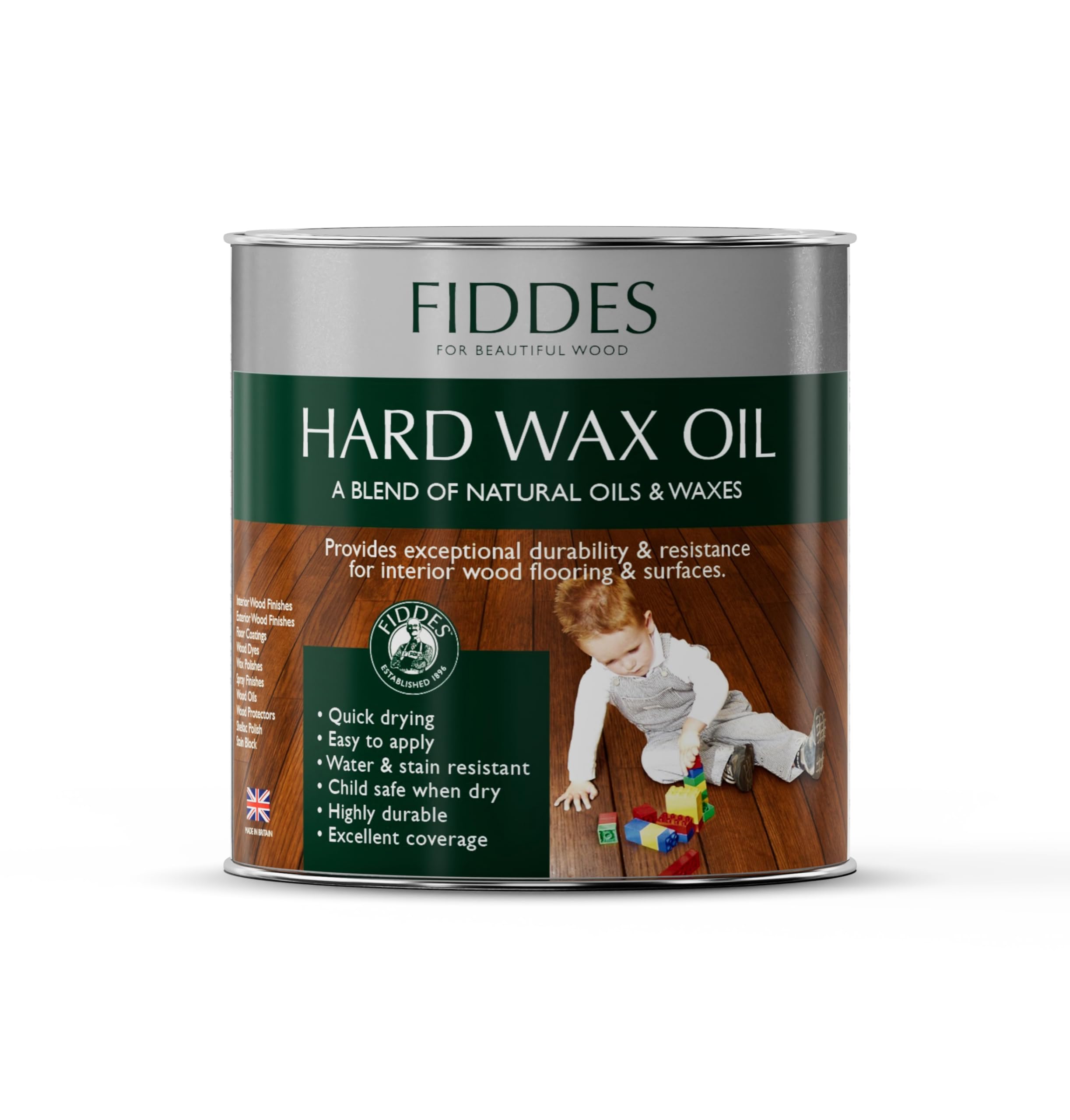 Fiddes Satin Finish Hard Wax Oil 250 ml, Light Oak