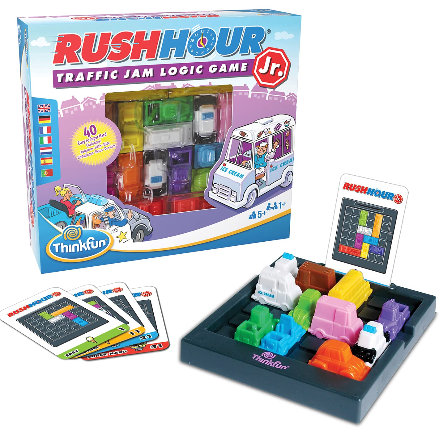 ThinkFun Rush Hour Junior - Traffic Jam Logic Brain Challenge Game - Stem Toy for Kids Age 5 Years Up