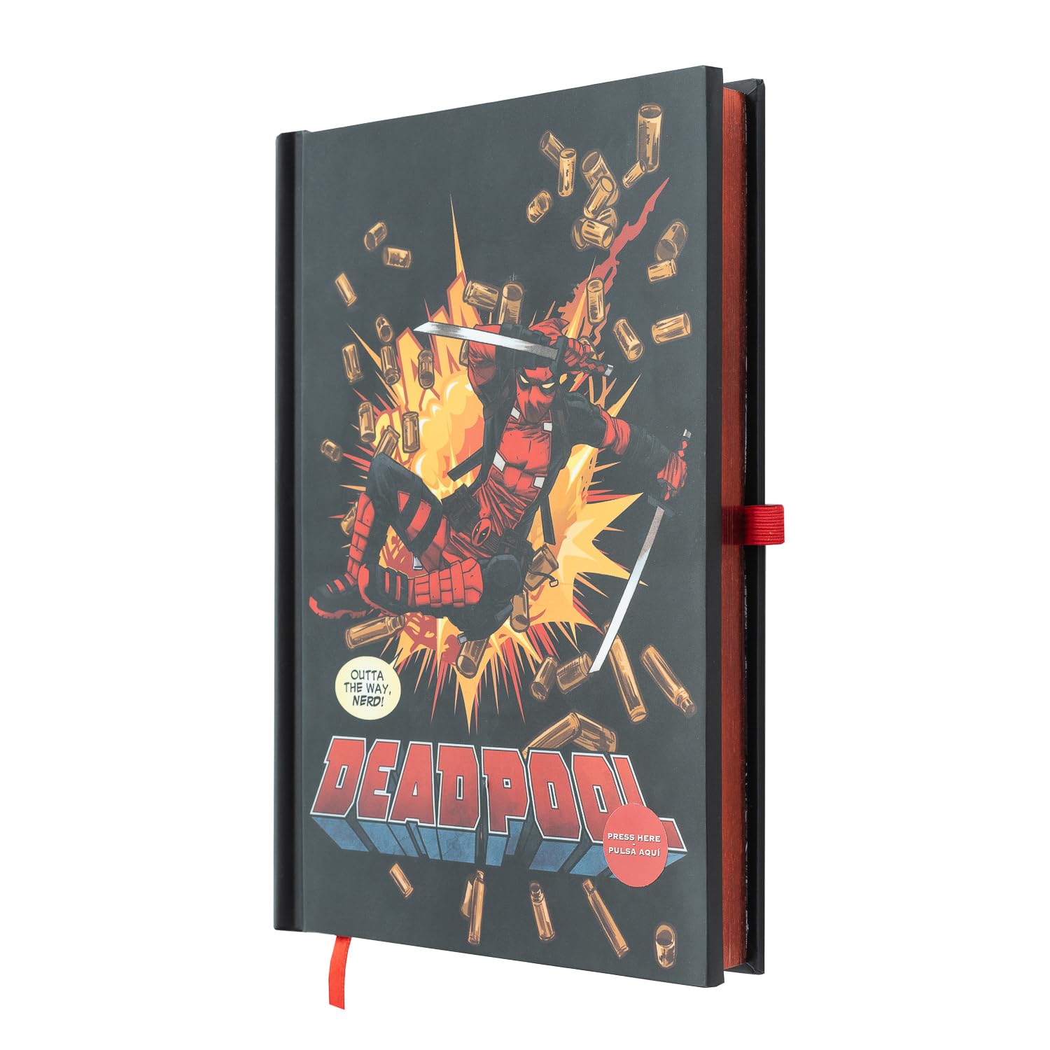 Grupo Erik A5 Notebook Hardback - Marvel Deadpool Gifts | LED Light, Bullet Journal Dotted Note Book, Dotted Notebook A5 Sketchbook | Marvel Gifts, Deadpool Merch