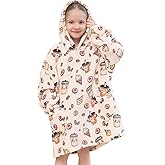 Fiosnow Milky Tea Blanket Hoodies for Kids Toddler 2-6YR Oversize Wearable Blanket Hoodies for Boys Girls Teens