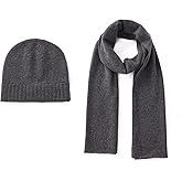 GreenMount Women 100% Pure Cashmere Beanie Hat & Cashmere Scarf Set with Gift Box for Women Winter Plant Dyeing