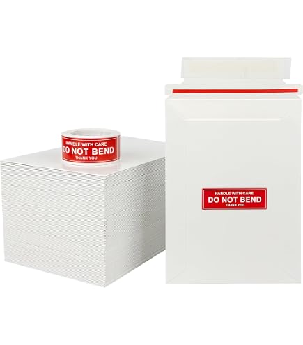 Zmybcpack 100 Enveloppes Auto-adhésives Rigides Carton Blanc - 17,8 X 22,9 Cm Pour Photos, CD, Documents