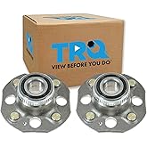 TRQ Rear Left and Right Wheel Bearing and Hub Assembly Set 2 Piece Compatible with 1986-1989 Honda Accord 1988-1991 Civic Wagon Front Wheel Drive 1990-1993 Acura Integra Without ABS