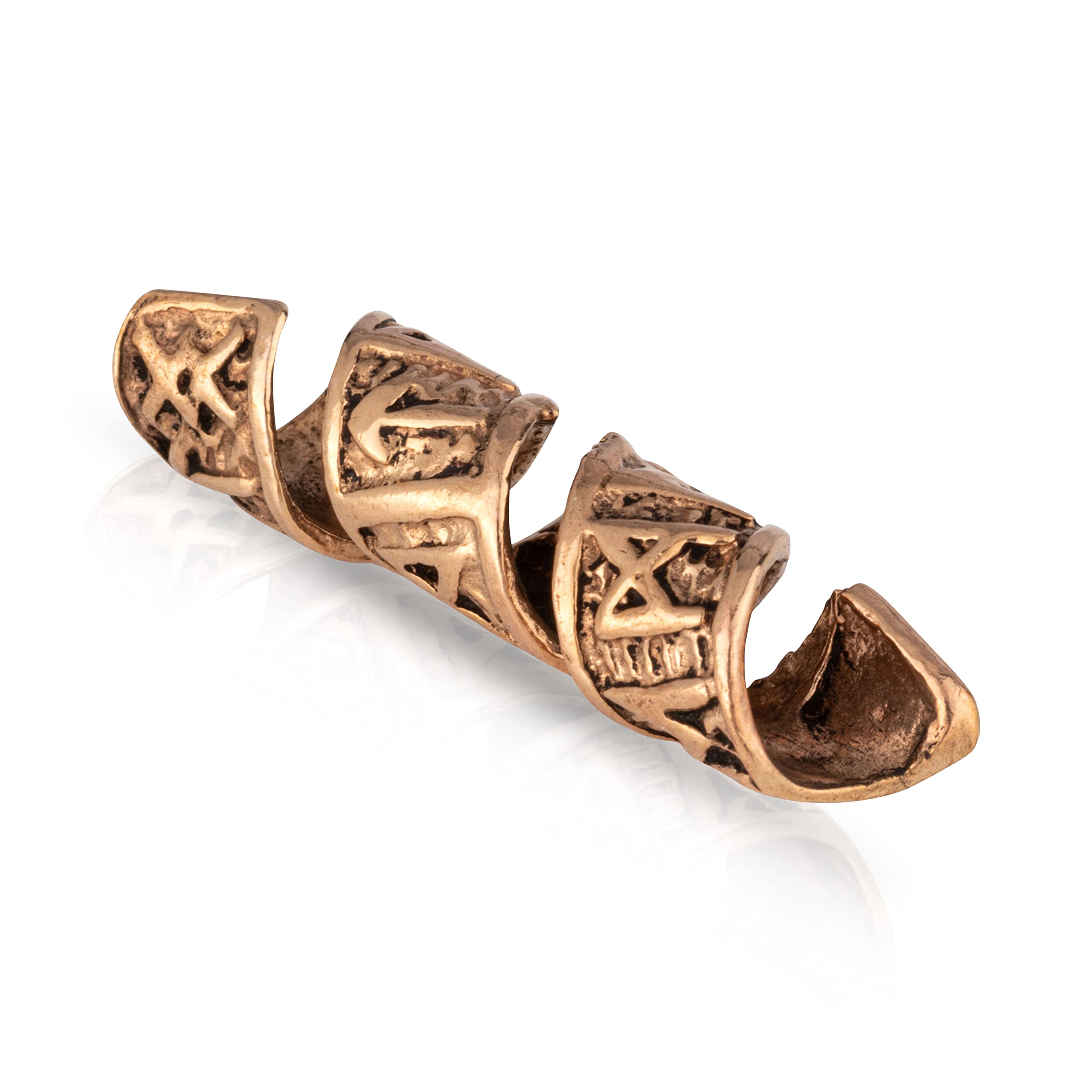 NKlaus Bronze Beard Bead Beard Spiral Runes Hair Bead Men Hair Beard Jewellery Bead 2156