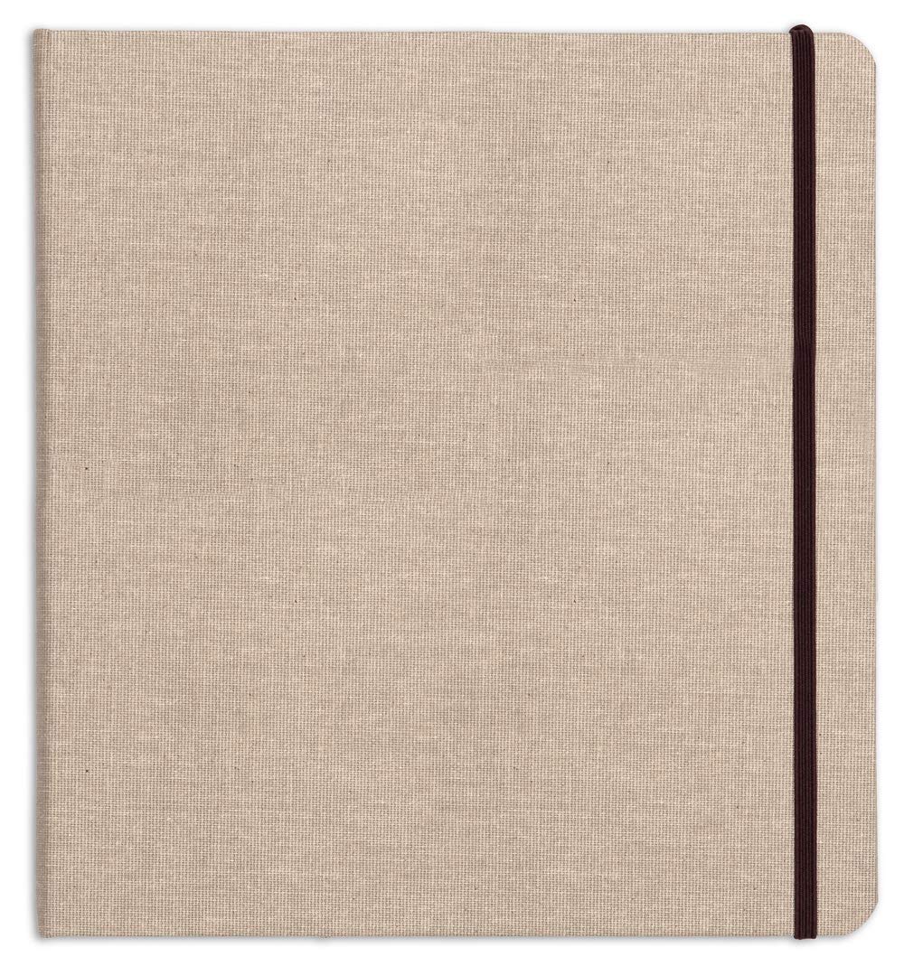 Clairefontaine - Ref 96100C - Goldline Natural Square Travel Album (Contains 32 Sheets) - 30 x 30cm in Size, 180gsm Paper, Elastic Strap Closure, Acid Free, pH Neutral, Off-White