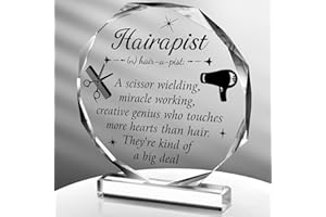CroBlissful Christmas Hairapist Gifts Acrylic Desk Decor Barbershop Hair Salon for Hair Stylist Cosmetology Graduation Women Men Birthday Xmas Valentines Plaque Gifts for Friends Hairapist Barber