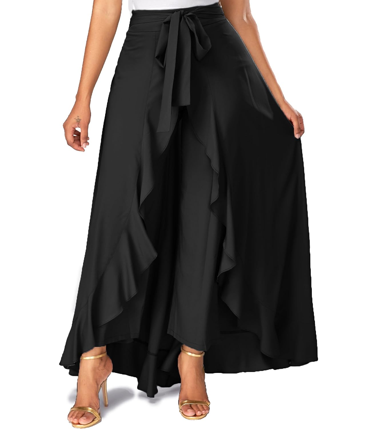 american-elm women's black solid skirt