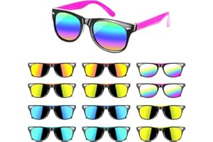 WERJOURU 12Pack Kids Sunglasses Party Favor, Kids Neon Sunglasses Bulk with UV400 Protection for Kids, Boys and Girls, Goody Bag Favors, Great Gift for Pool,Beach,Theme Birthday Party Supplies