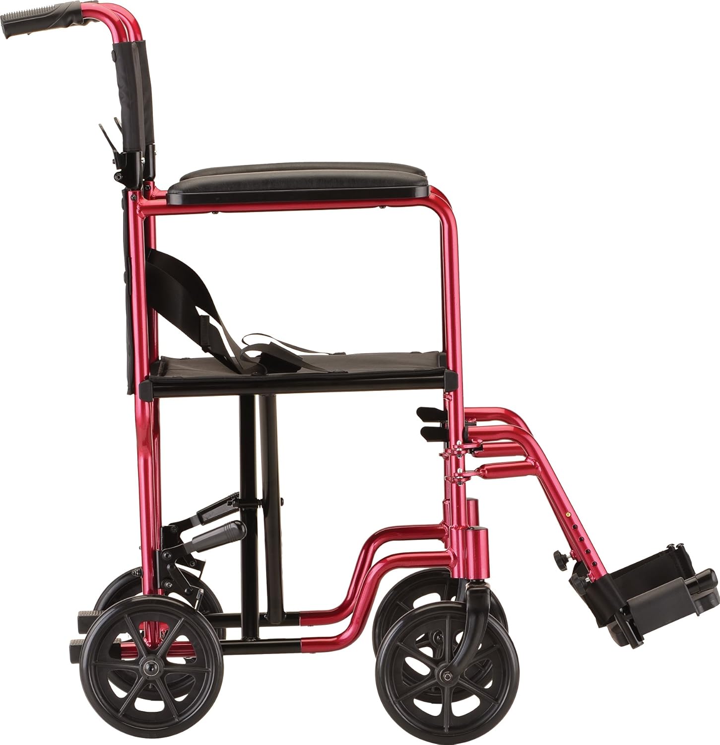 NOVA Medical Products Lightweight 327 Transport Chair, Folds Compact for Car Trunks and Storage, More Narrow Frame, Great for Travel, Color Red, 17": Health & Personal Care