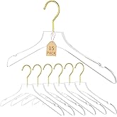 Acrylic Hangers Clear and Gold Premium Quality Clothes Hangers Standard Clothing