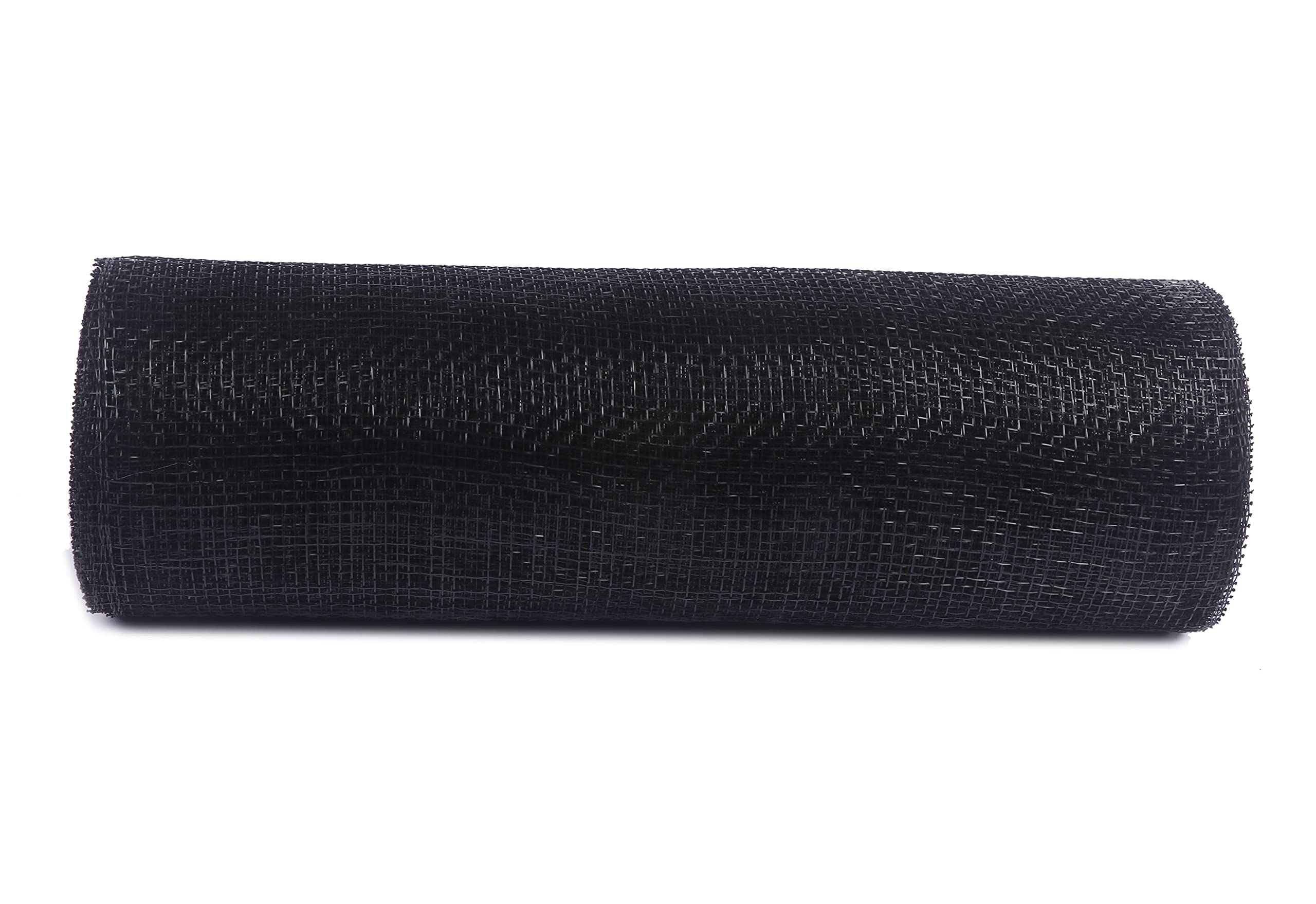 YYCRAFT 10 inch x 30 feet(10 Yards) Deco Poly Mesh Ribbon(Black,No Metallic Foil)