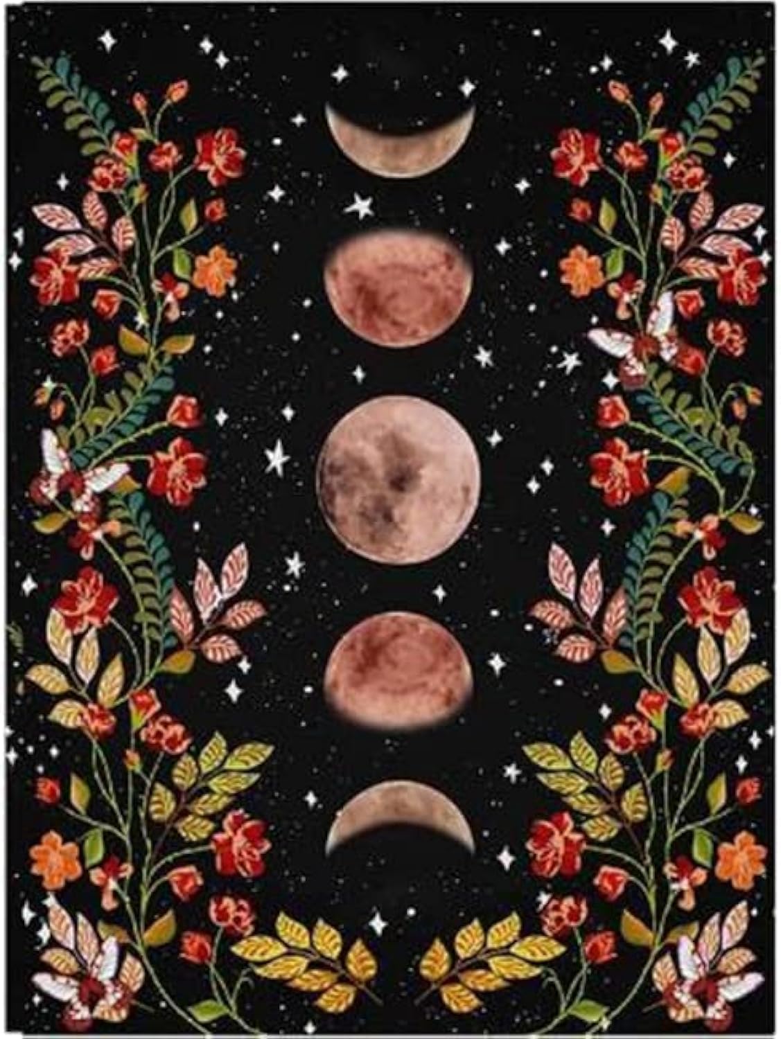 NAIMOER Moon Diamond Painting Kits for Adults Kids - Full Drill Flowers Diamond Painting Kits, DIY 5D Diamond Painting Night Diamond Art Kits Crystal Craft for Home Wall Decor 30x40cm