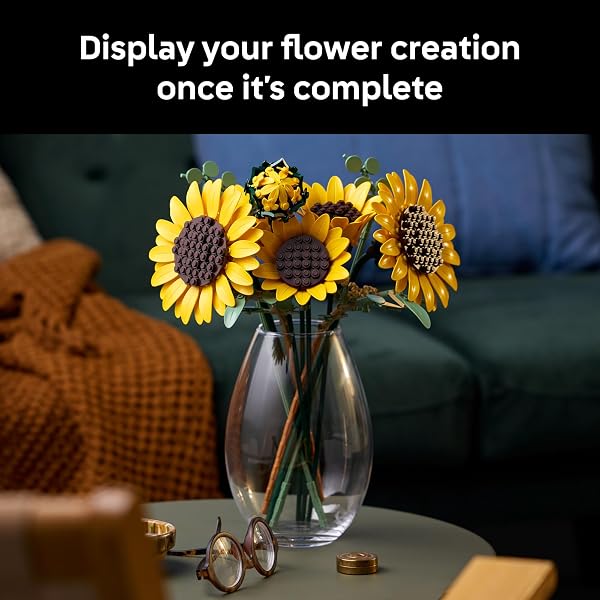 LEGO BOTANICALS SUNFLOWER BOUQUET BUILDING SET FOR ADULTS, AGES 18+ – GIFT FOR BIRTHDAYS – ARTIFICIAL FLOWERS FOR HOME OFFICE, BEDROOM OR DESK DECOR – 11502