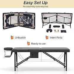 KCC Memory Foam Massage Table Premium Portable