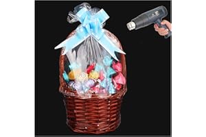 AOUKAR Shrink Wrap Bags for Gift Baskets,10Pcs 24x30 Inches Chear PVC Heat Shrink Bags Cellophane Wrap for Packaging Large Bags for Mother's Day, Holiday, Birthday, and Any Occasion