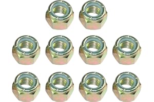 Metalsuberg 1/2" Nylon Lock Nut, Carbon Steel by Color Galvanization,Grade 4.8.(10pcs Pack)