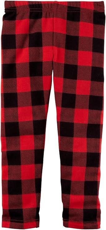 girls red plaid leggings