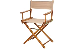 Casual Home Director's Chair ,Honey Oak Frame/Tan Canvas,18" - Classic Height