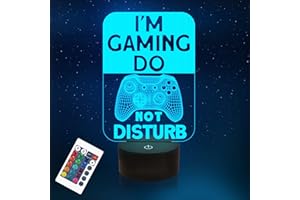YUANDIAN Do Not Disturb I'm Gaming Night Light,Gamepad Graphic Video Games Gamer Gift Funny 3D Illusion Lamp 16 Colors Changing Touch & Remote Control for Men Teenagers and Kids