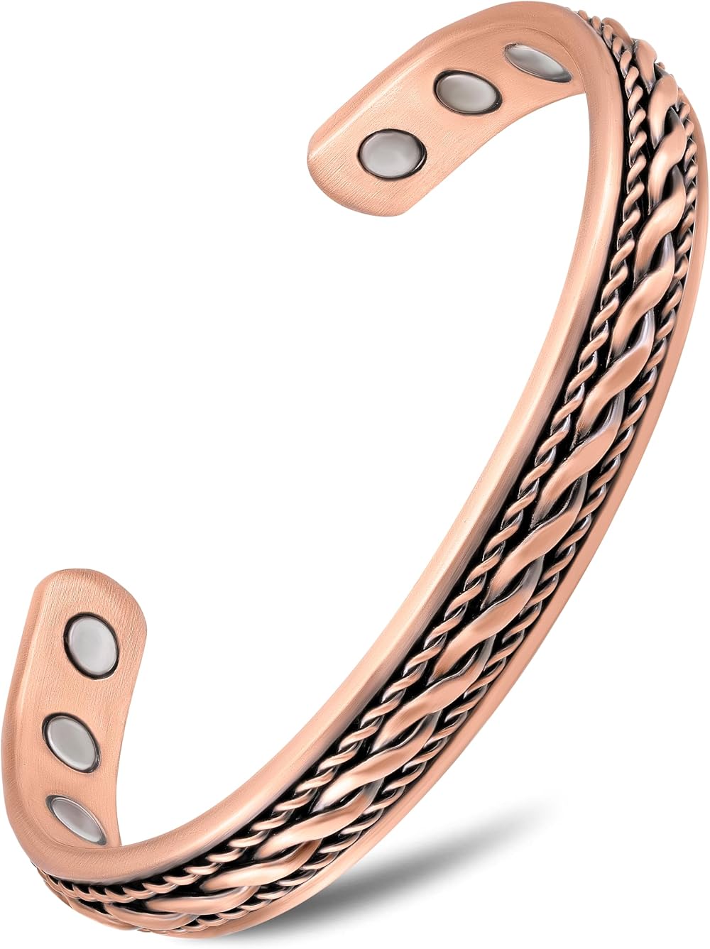 MagnetRX Women Copper Bracelet 99.9% Pure Copper Magnetic Cuff Inlay Wire