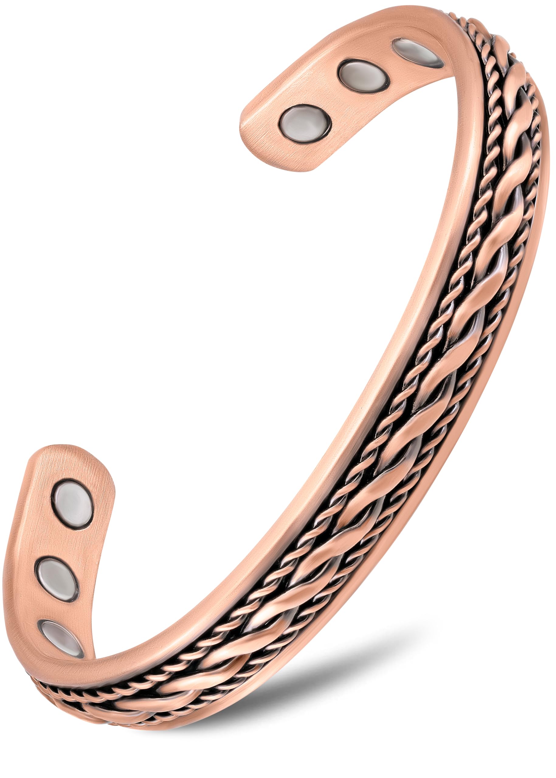 MagnetRX® Women's Adjustable Copper Bracelet Cuff – 99.9% Pure Copper Magnetic Bangle