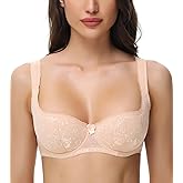 Arm Ma Demi Balconette Bra Underwire Half Push Up Cup Low Cut Balcony Sexy Bras for Women