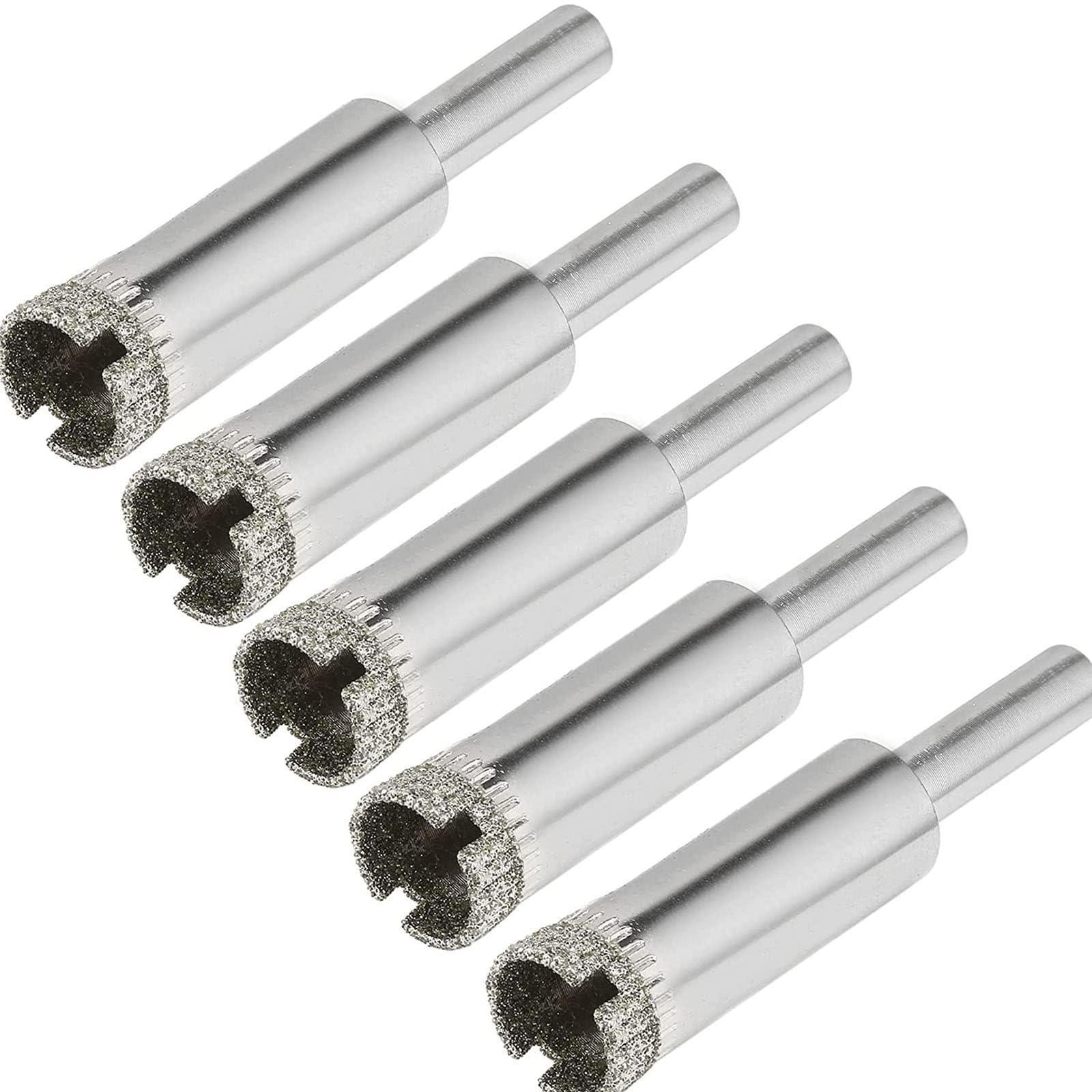 TOP-VIGOR 5Pcs 12mm Diamond Drill Bit Hole Saw, Hollow Core Drill Bit Hole Saw Tools, Hole Cutter Glass Center Pilot Drilling Bits for Glass Ceramics Porcelain Tile Stone Granite Marble
