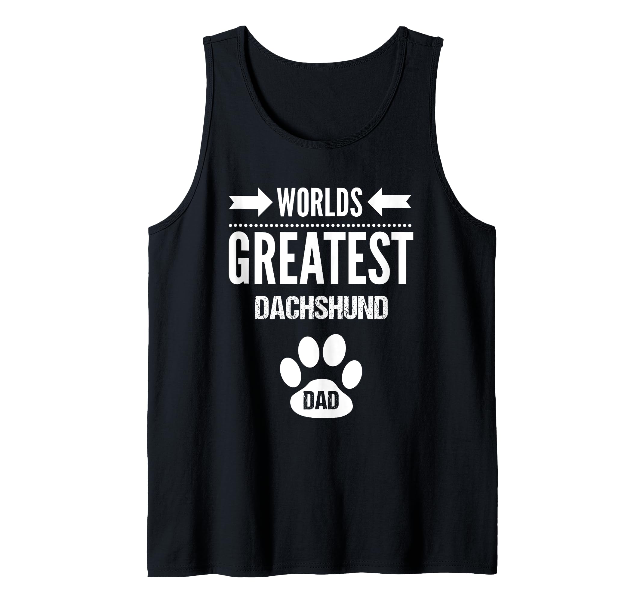 Worlds Greatest Dachshund Dog Dad Paw Print Pet Love Father Tank Top